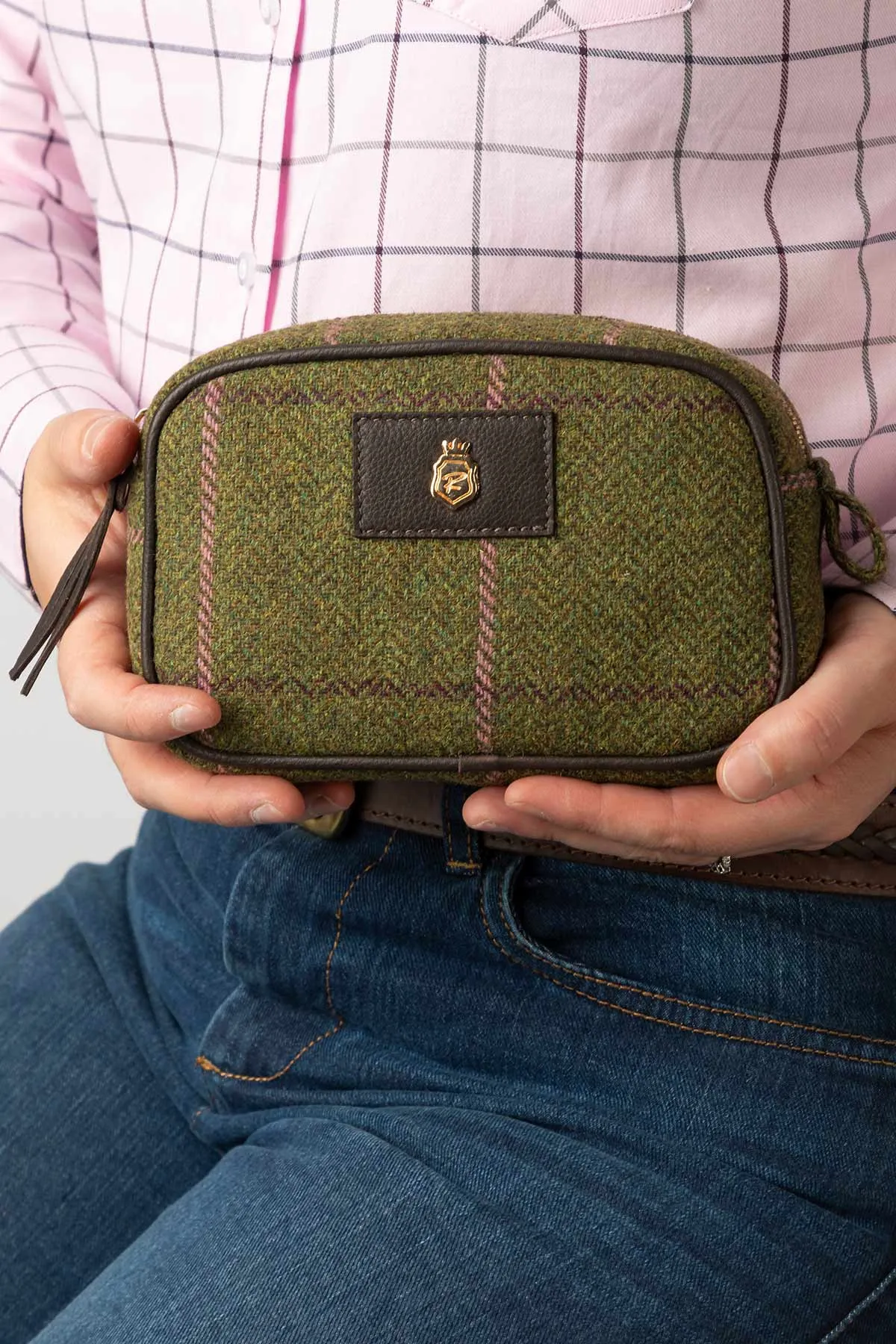 Small Tweed Makeup Bag - Helmsley