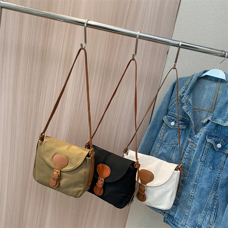 Sohiwoo Canvas Messenger Bag Vintage Small Crossbody Shoulder Bag Multifunctional Flap Bag Purse