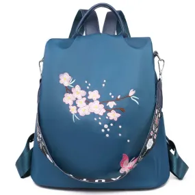 Sohiwoo Cloth School Large Fashion Backpacks Flower Embroidery Bag Anti-theft Casual New Backpack Girl Capacity Women Lightweight Oxford