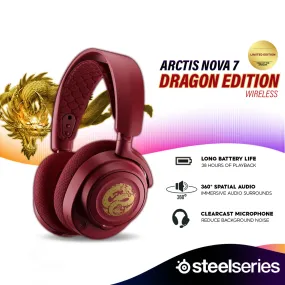 SteelSeries Arctis Nova 7 Dragon Edition Wireless Multi-Platform Gaming Headset with Nova Acoustic System