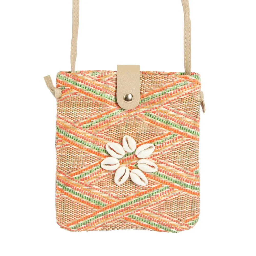 Straw Crossbody Bag Orange (1 unit)