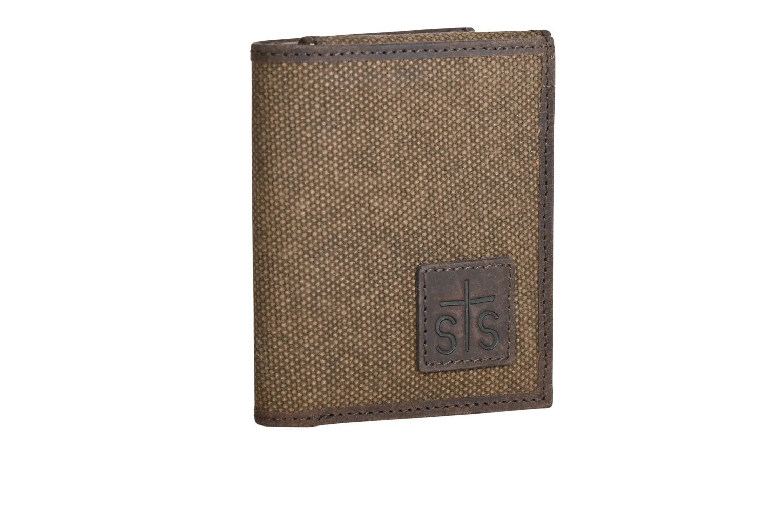 STS Ranchwear Mens Trailblazer Cash Wallet Chocolate Canvas/Leather Money Clip