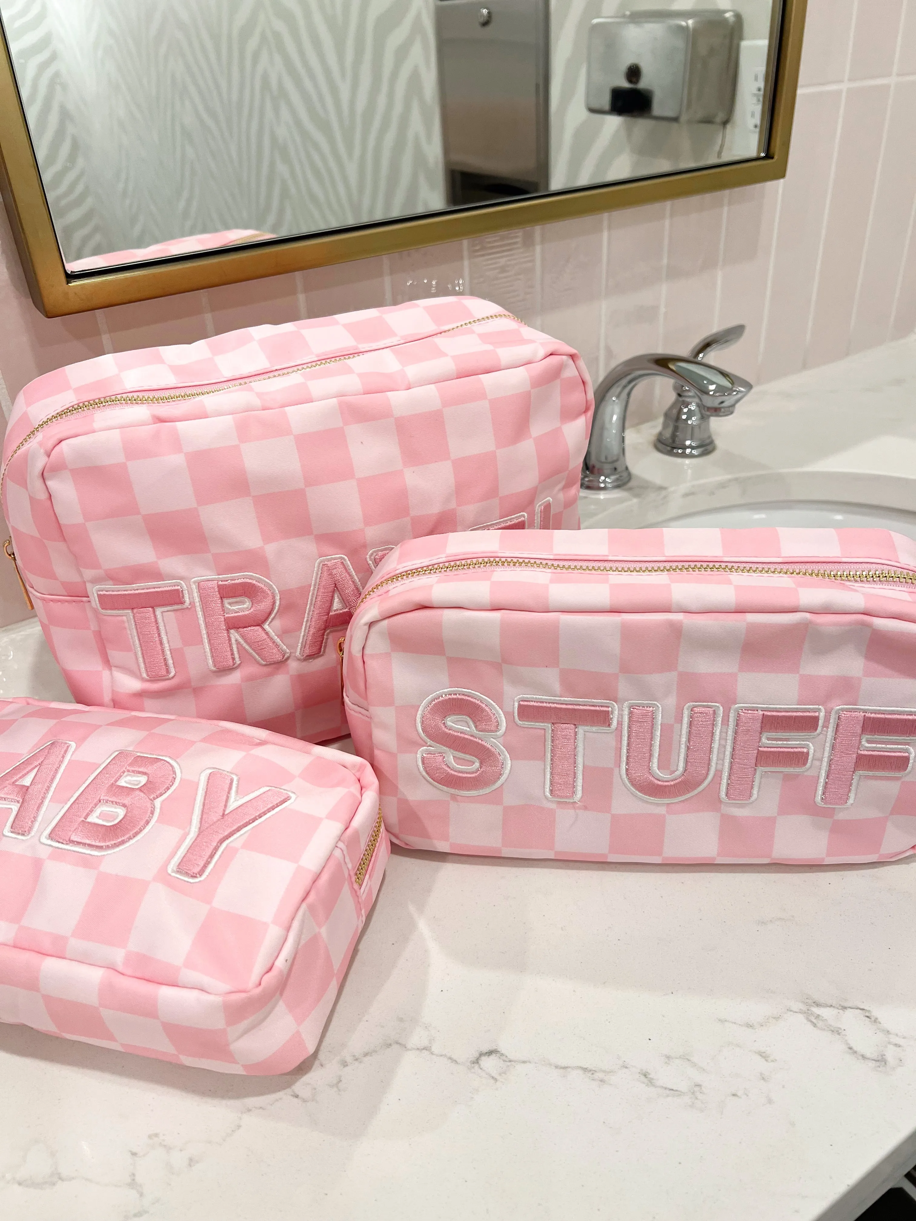 Stuff Large Bag - Pink Checkered