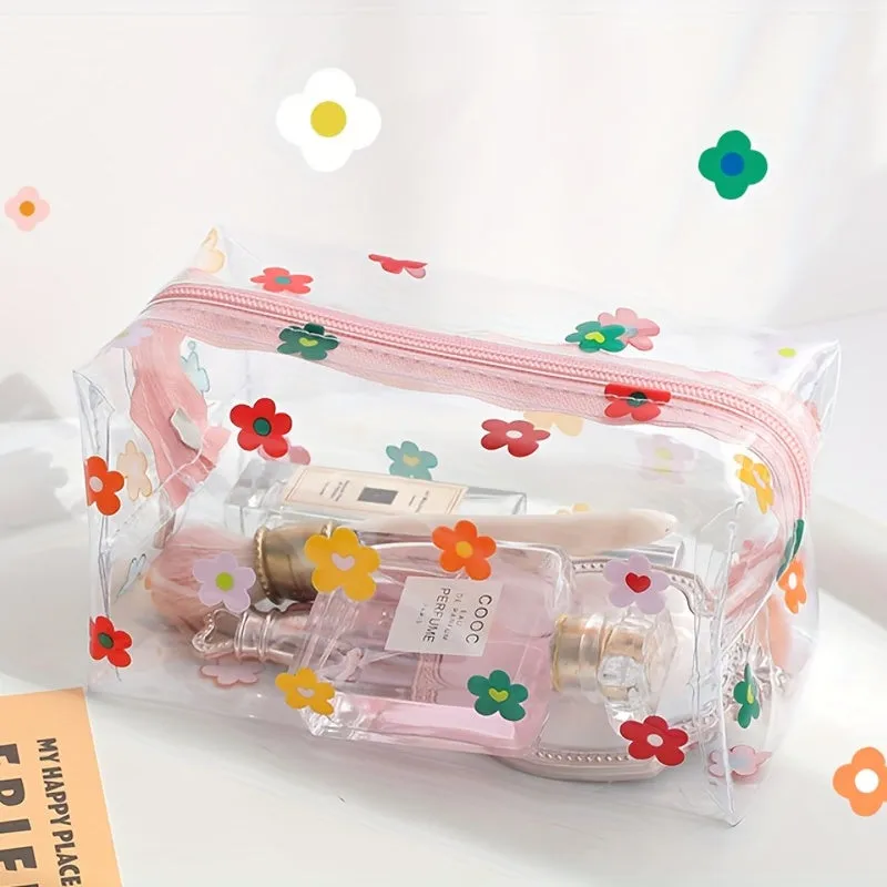 Stylish Allover Print Makeup Pencil Storage Bag  Waterproof  Portable