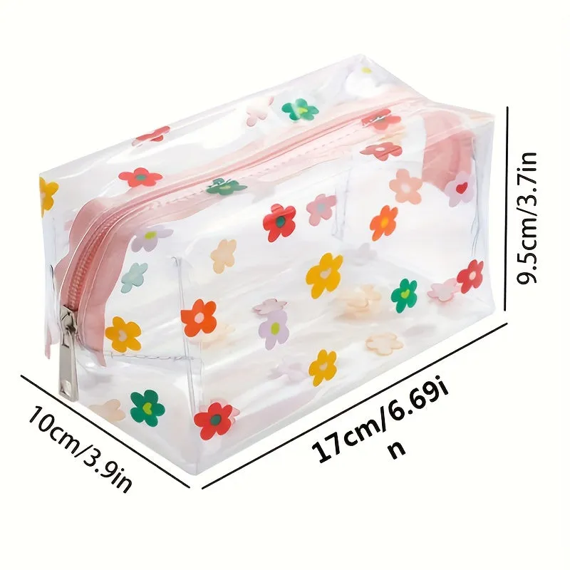 Stylish Allover Print Makeup Pencil Storage Bag  Waterproof  Portable