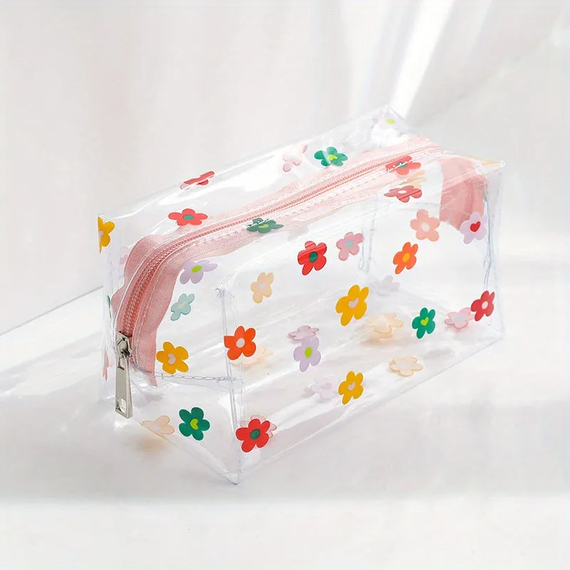 Stylish Allover Print Makeup Pencil Storage Bag  Waterproof  Portable