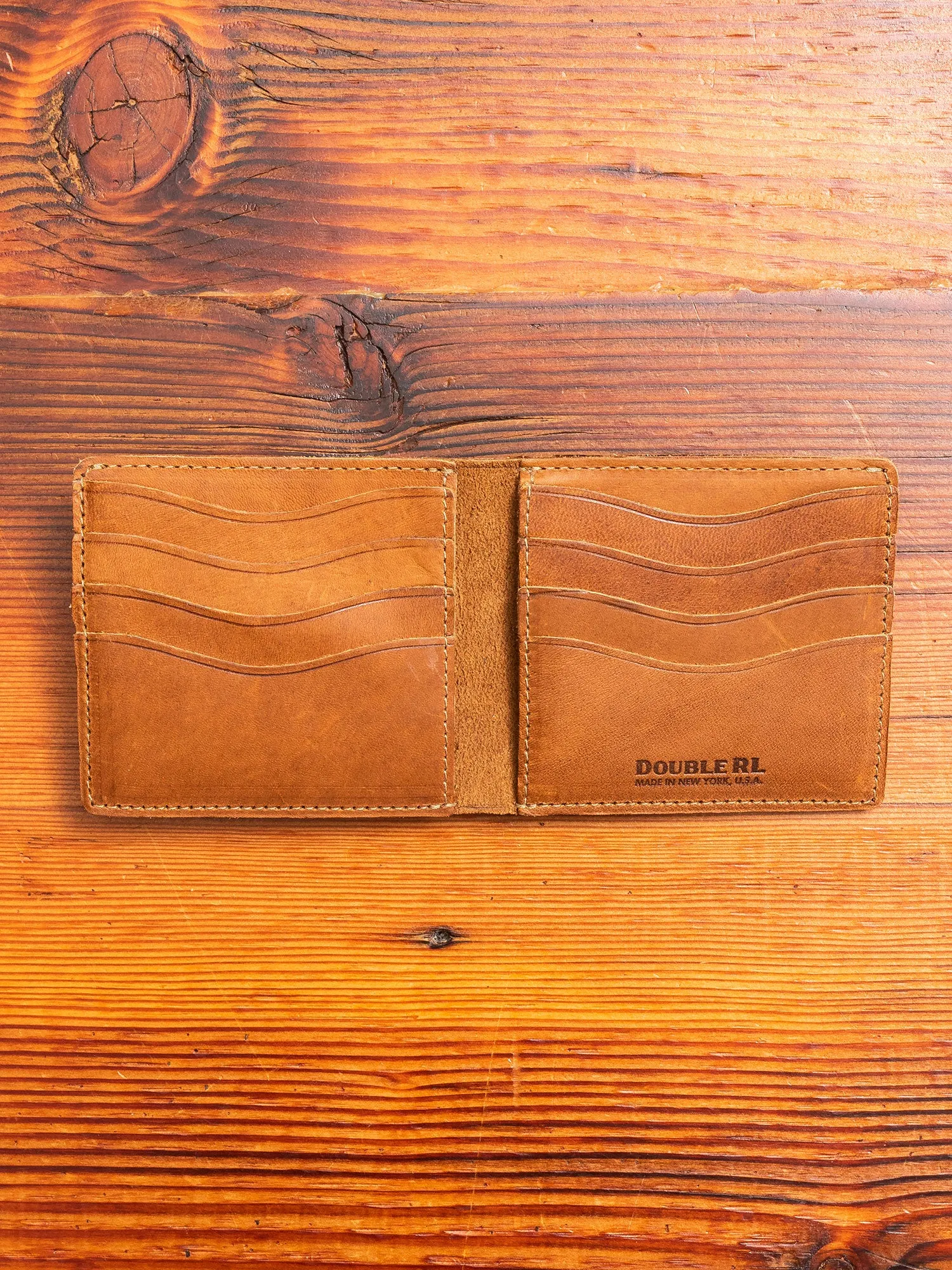 Suede Bifold Wallet in Light Java