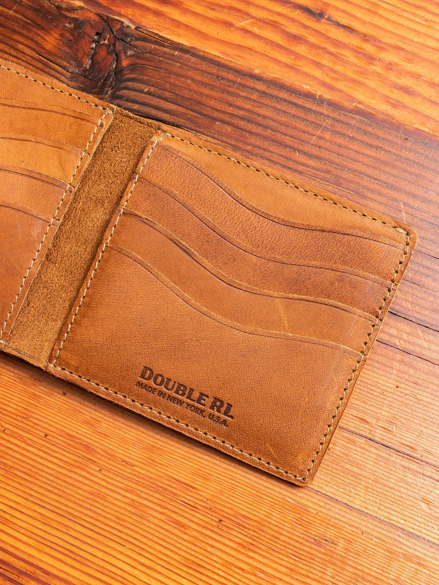 Suede Bifold Wallet in Light Java