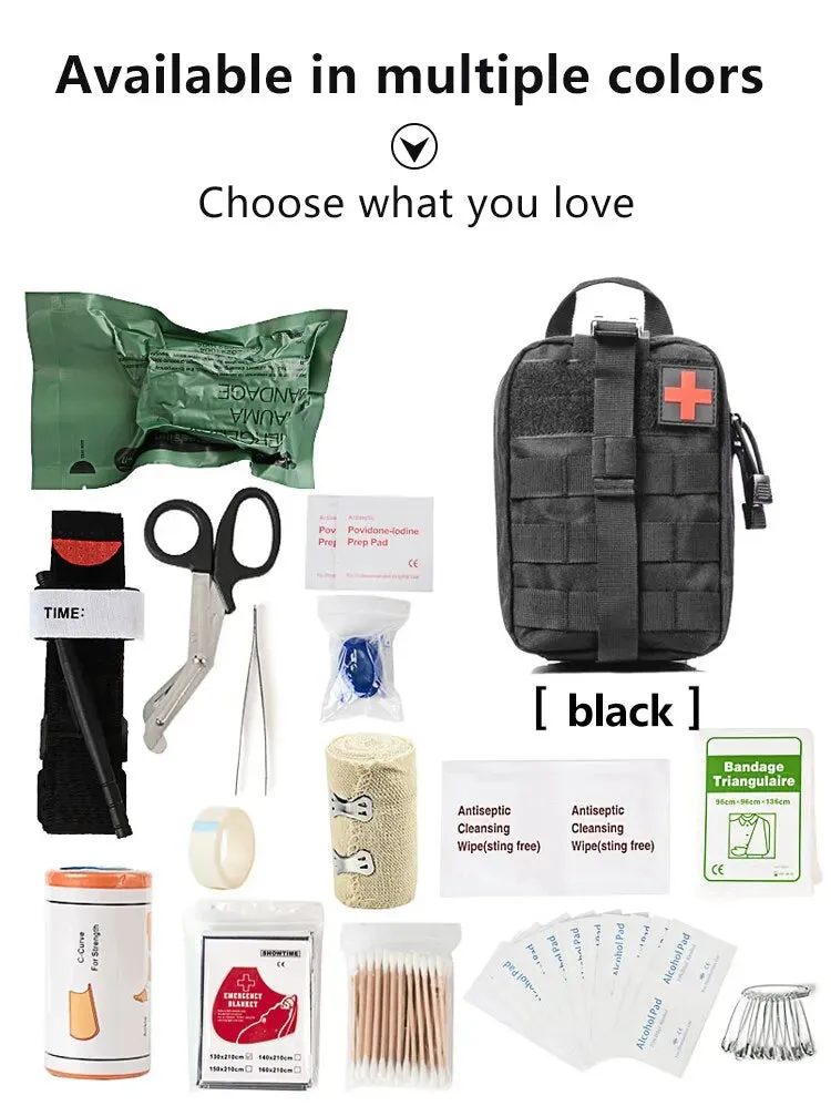 Survival First Aid Kit Supplies Emergency Medical Military Trauma Bag