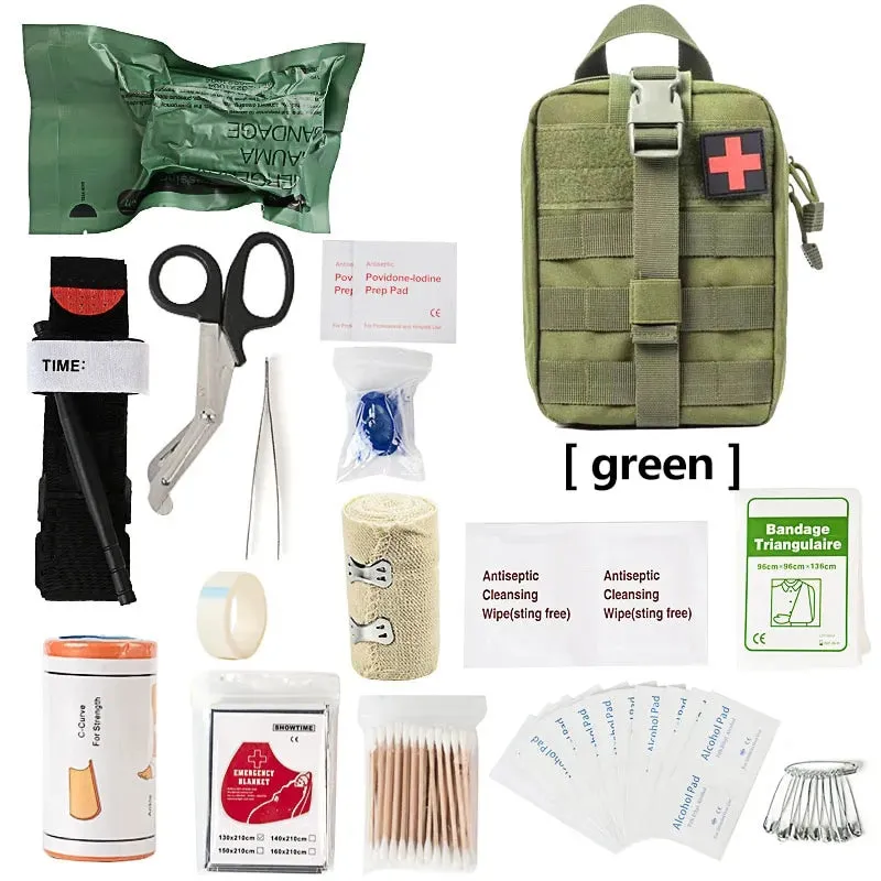 Survival First Aid Kit Supplies Emergency Medical Military Trauma Bag