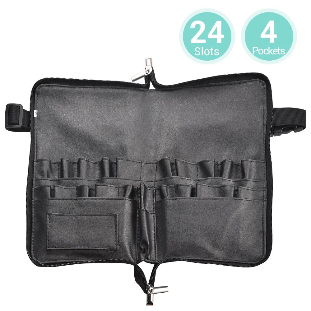 TheLAShop Makeup Brush Belt with Zip 24 Pockets