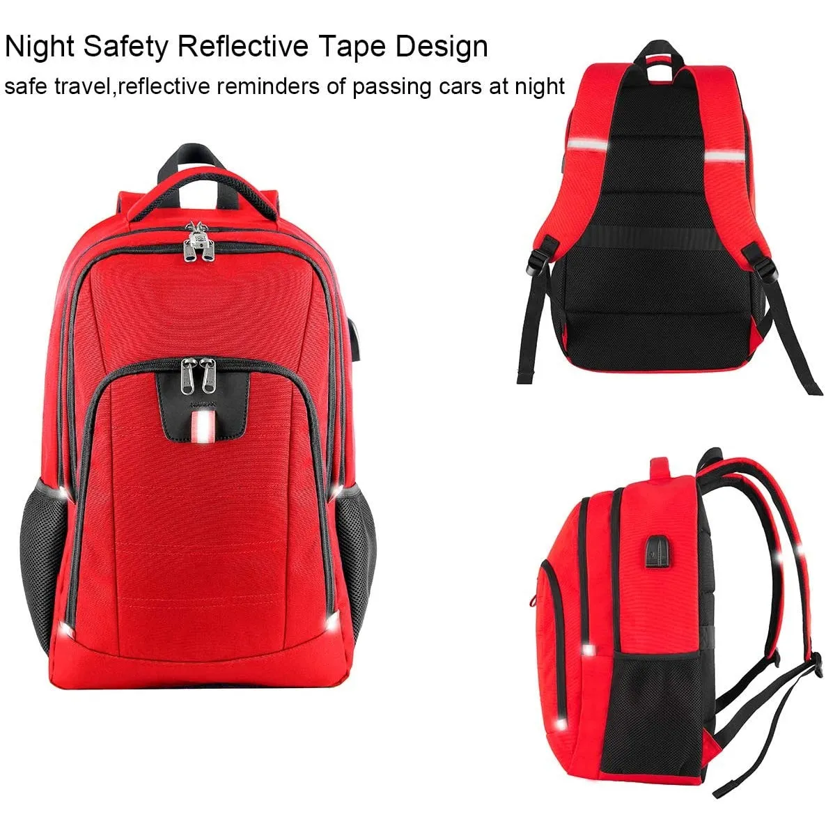 Travel Laptop Backpack | Extra Large Anti Theft College School Backpack for Men and Women | Red