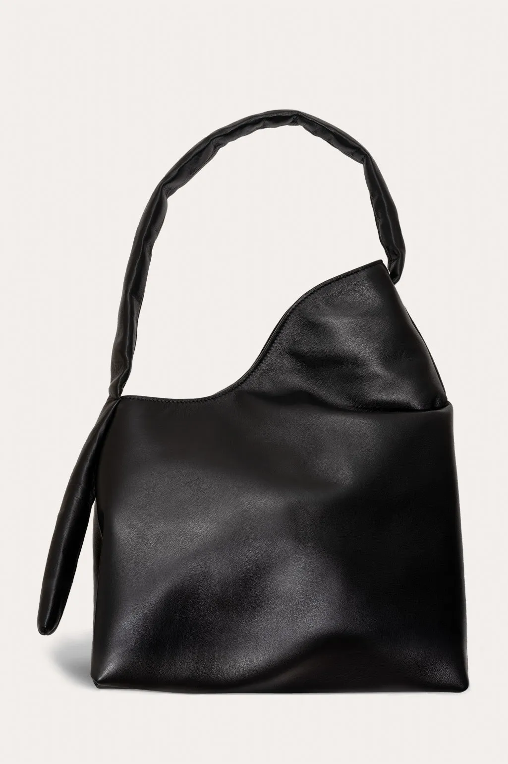 Tuck - Black Deadstock Leather Shoulder Bag