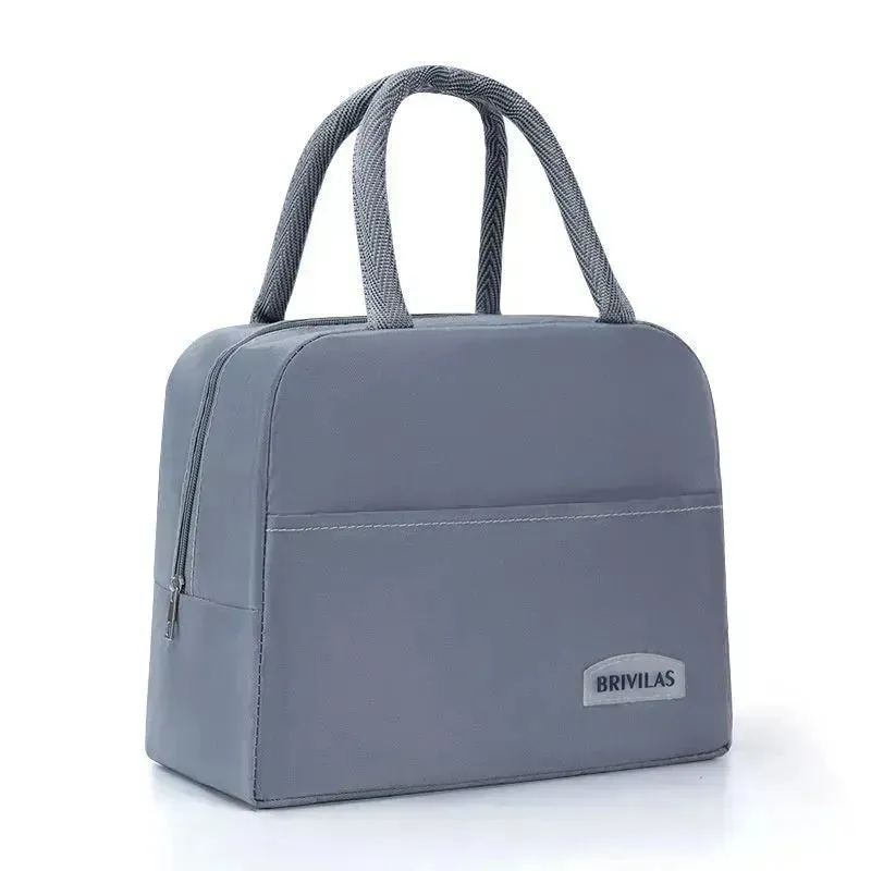 Twill Lunch Bag Office Worker Portable Insulated Bag