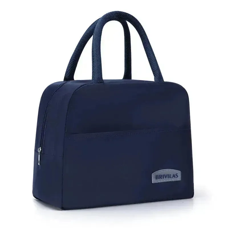 Twill Lunch Bag Office Worker Portable Insulated Bag