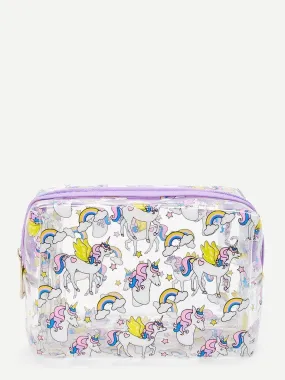 Unicorn Print Makeup Bag