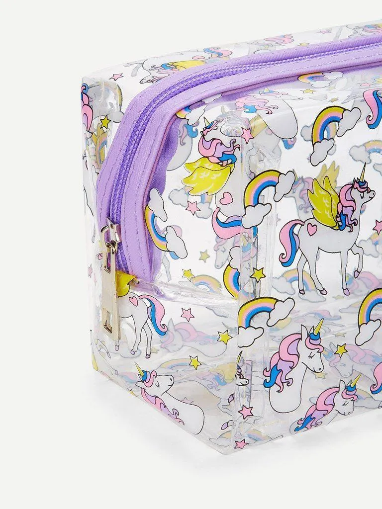 Unicorn Print Makeup Bag