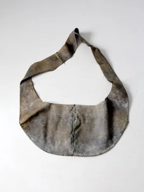 vintage large leather hobo bag