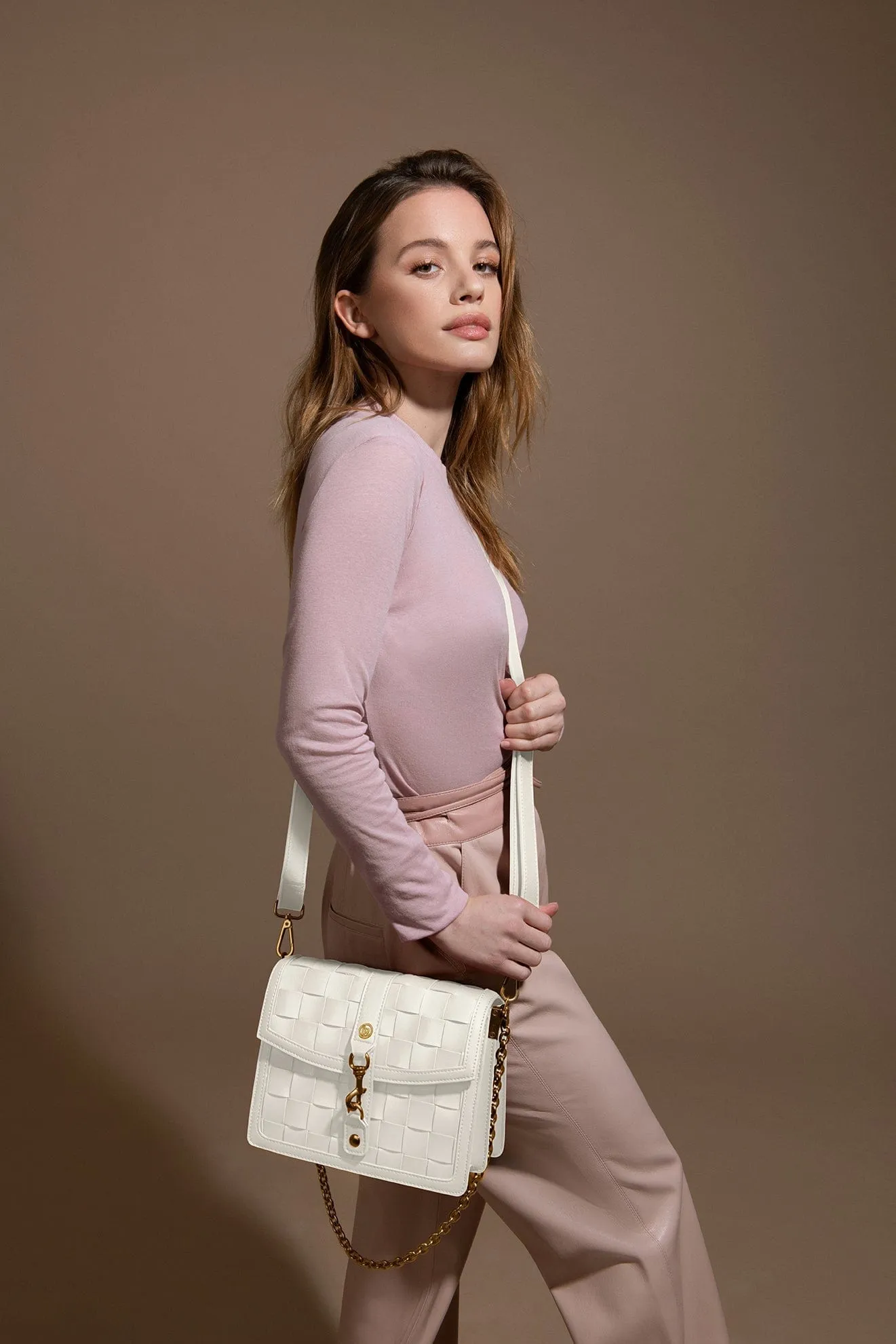 Women's White Vegan Shoulder & Crossbody Bag