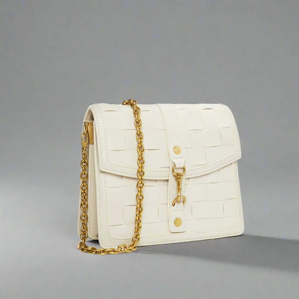 Women's White Vegan Shoulder & Crossbody Bag