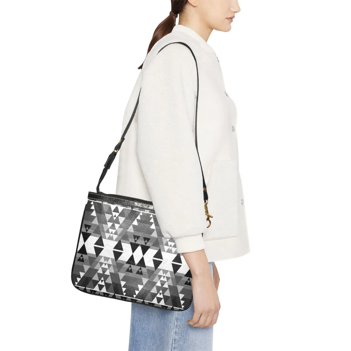 Writing on Stone Black and White Small Shoulder Bag