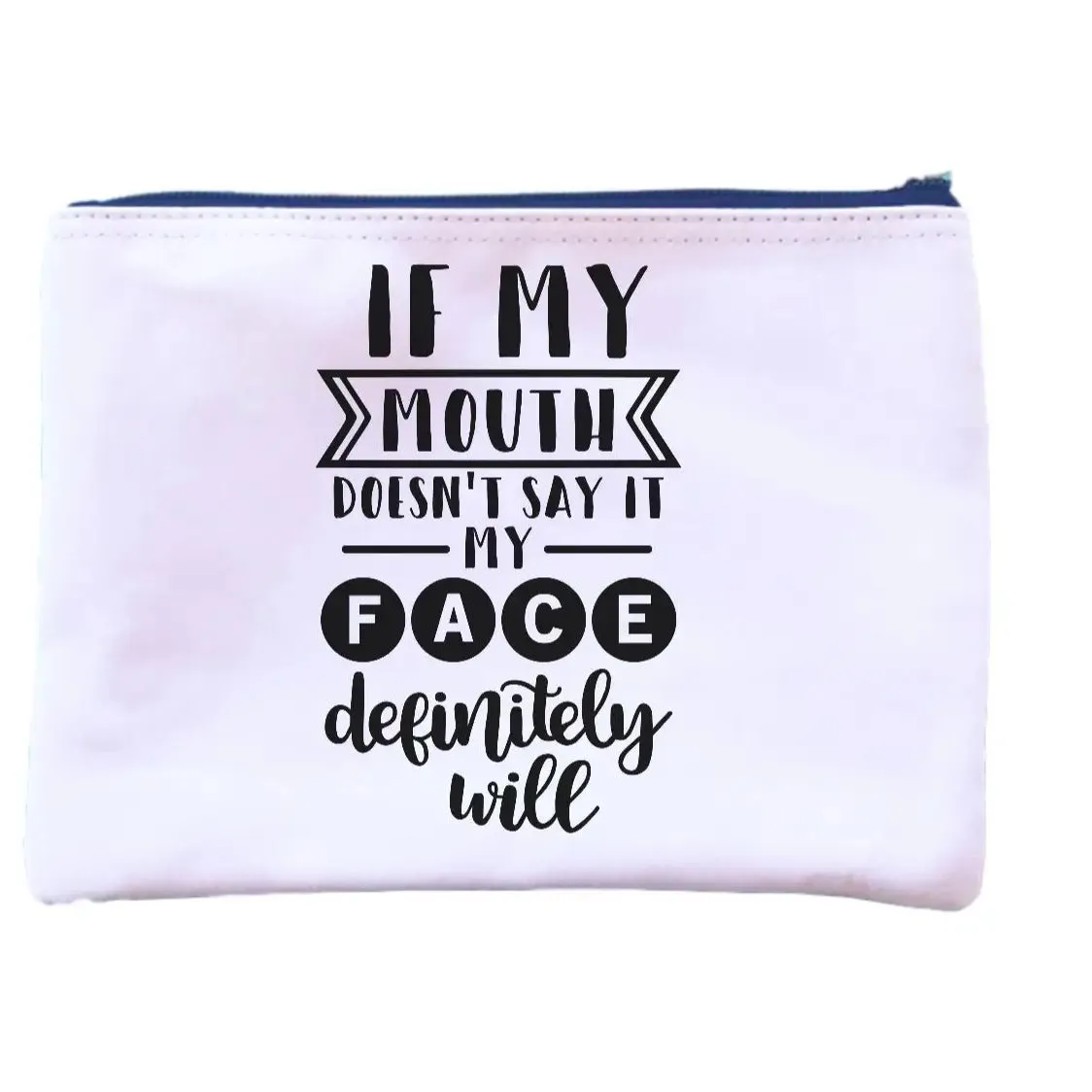 Zippered Pouch with Text